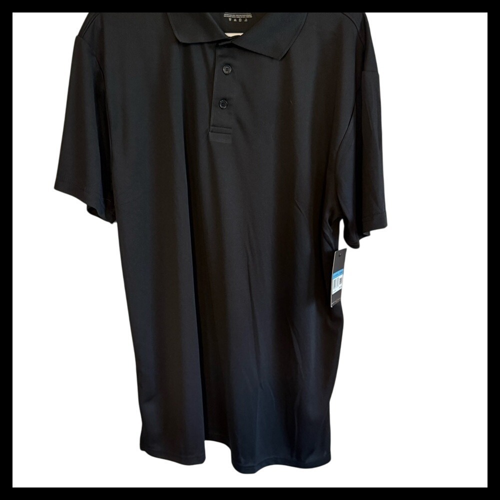 NWT Galaxy by Harvic 2XL Black Short Sleeve Golf Polo Shirt Menswear